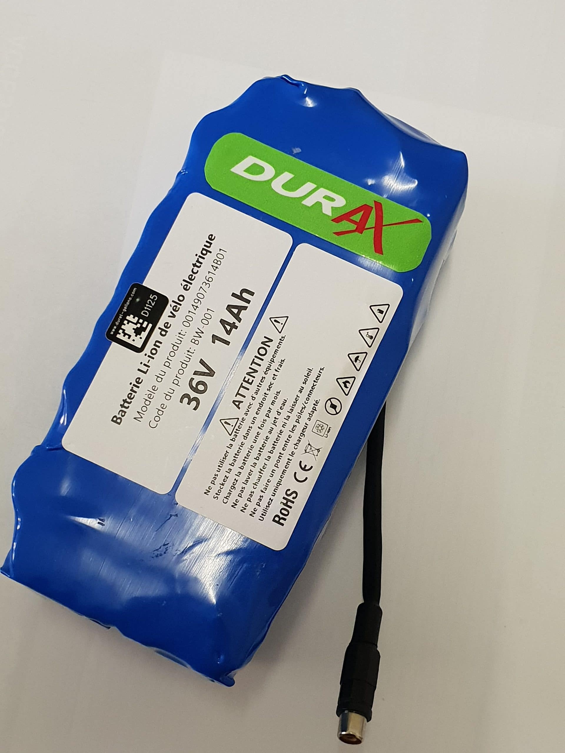 Bidon ou pack batterie 36V DURAX Nouvel version (cellules lithium